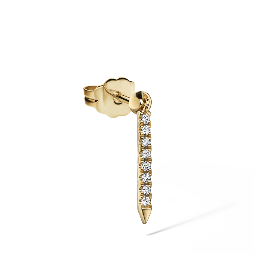 Diamond Eternity Bar Charm Stud Earring