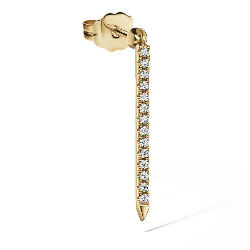 Diamond Eternity Bar Charm Stud Earring