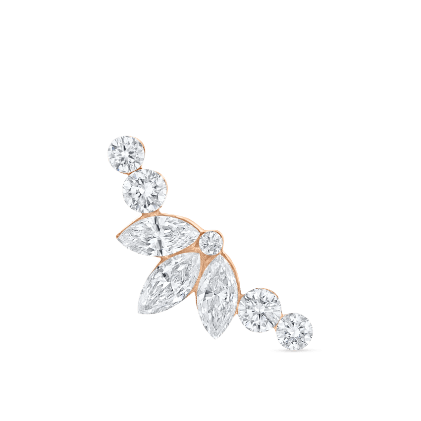 Invisible Diamond Lotus Open Garland Ear Climber