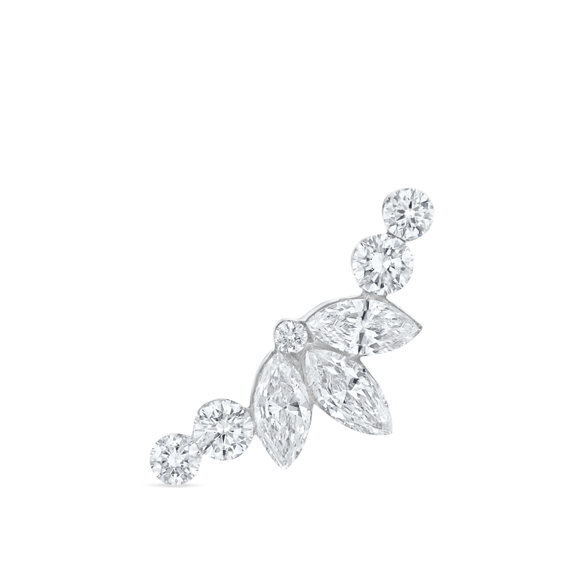 Invisible Diamond Lotus Open Garland Ear Climber