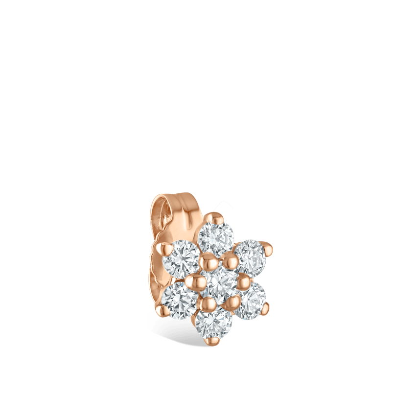 Diamond Flower Stud Earring