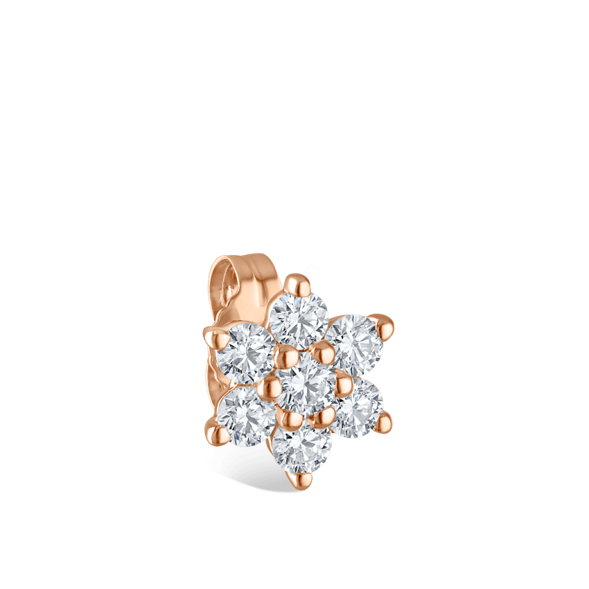 Diamond Flower Stud Earring