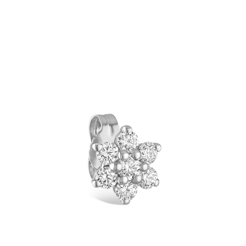 Diamond Flower Stud Earring