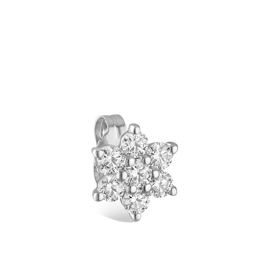 Diamond Flower Stud Earring