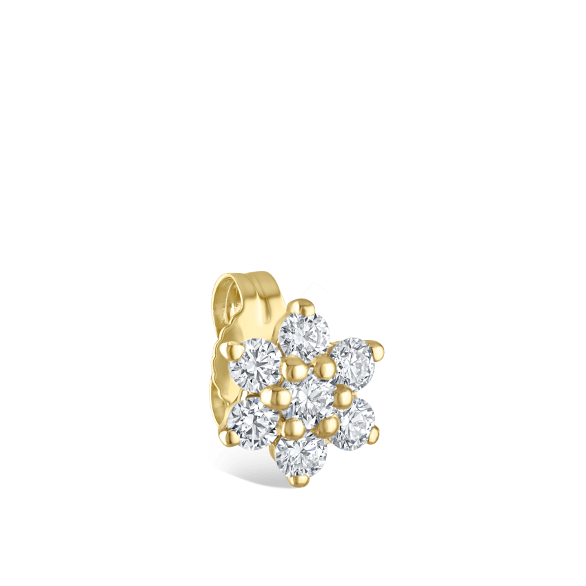 Diamond Flower Stud Earring