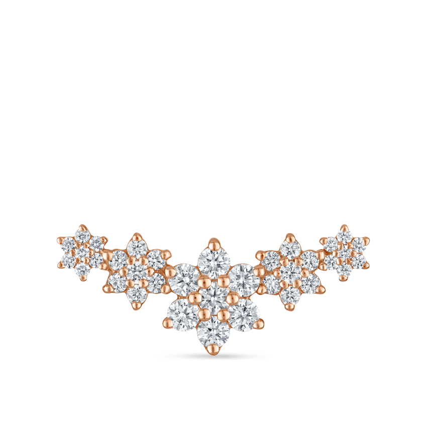 Diamond Five Flower Garland Stud Earring