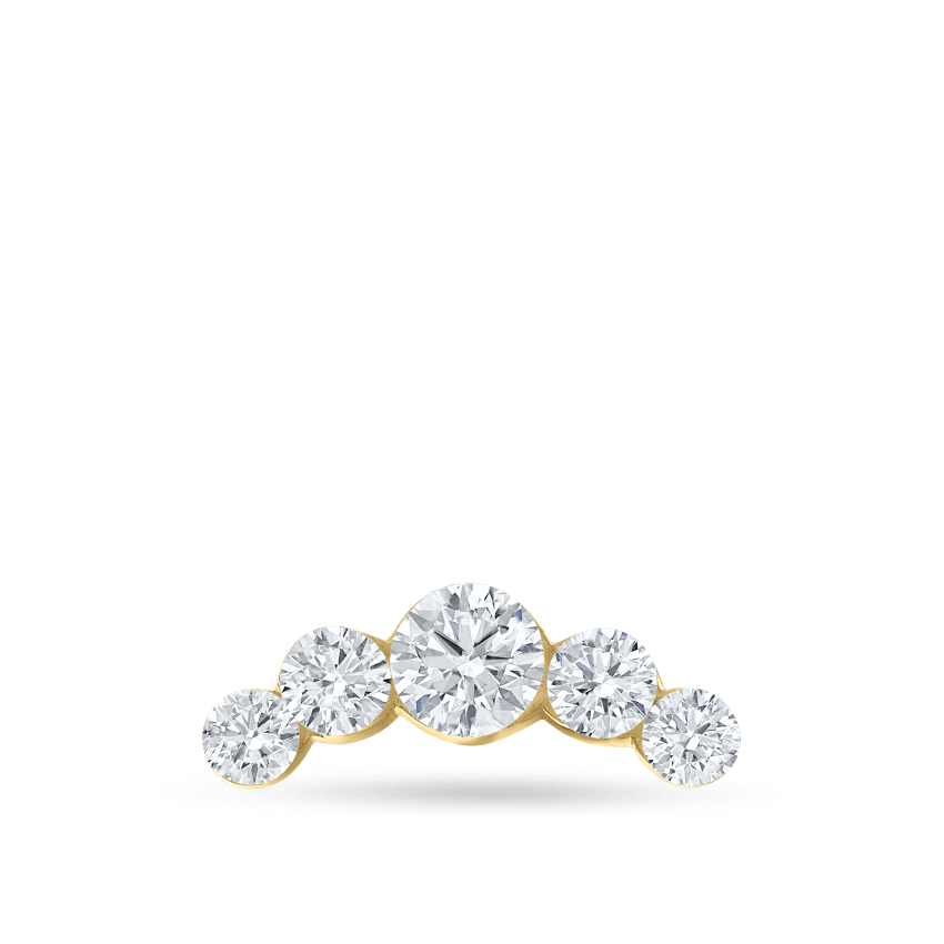 Invisible Set Five Diamond Curve Stud Earring