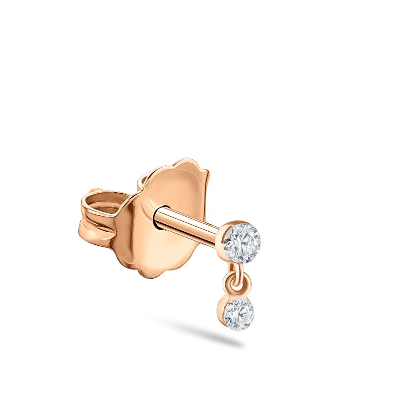 Invisible Set Diamond Dangle Stud Earring