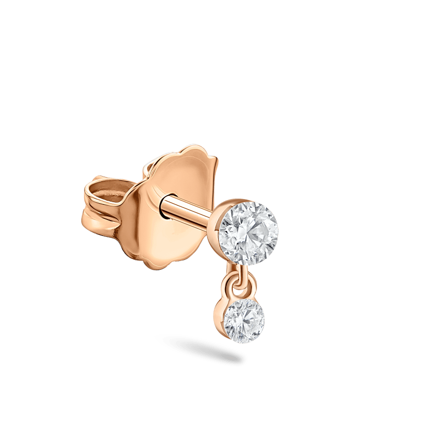 Invisible Set Diamond Dangle Stud Earring