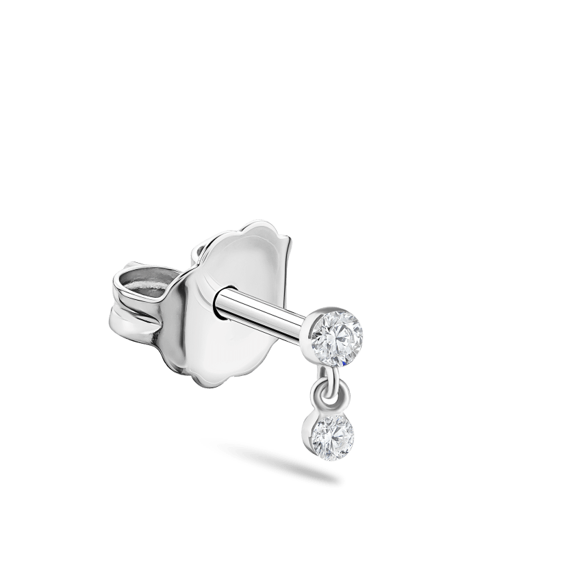 Invisible Set Diamond Dangle Stud Earring