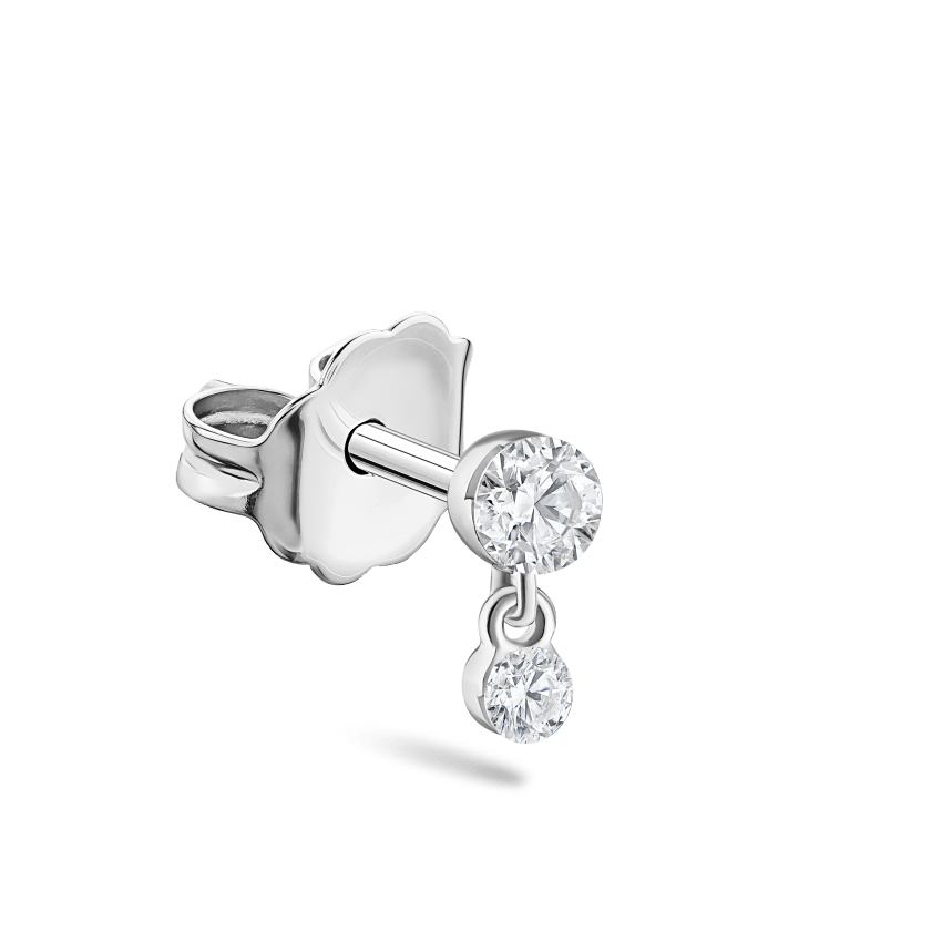 Invisible Set Diamond Dangle Stud Earring