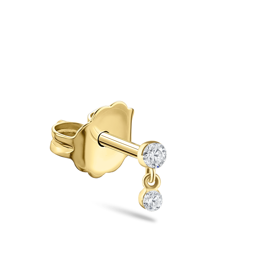 Invisible Set Diamond Dangle Stud Earring