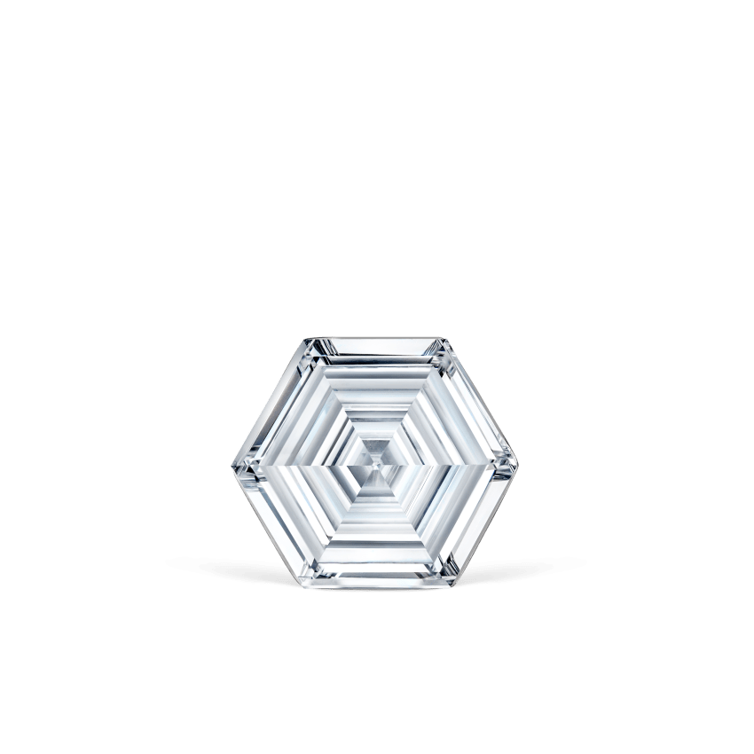 Invisible Set Hexagon Diamond Stud Earring