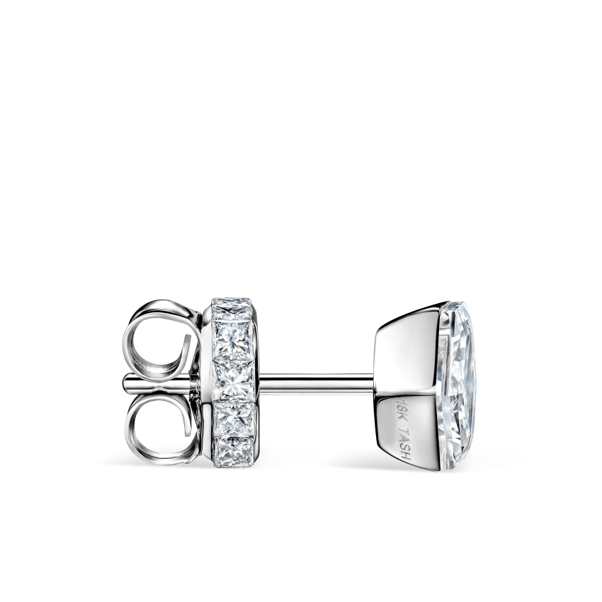 Invisible Set Hexagon Diamond Stud Earring