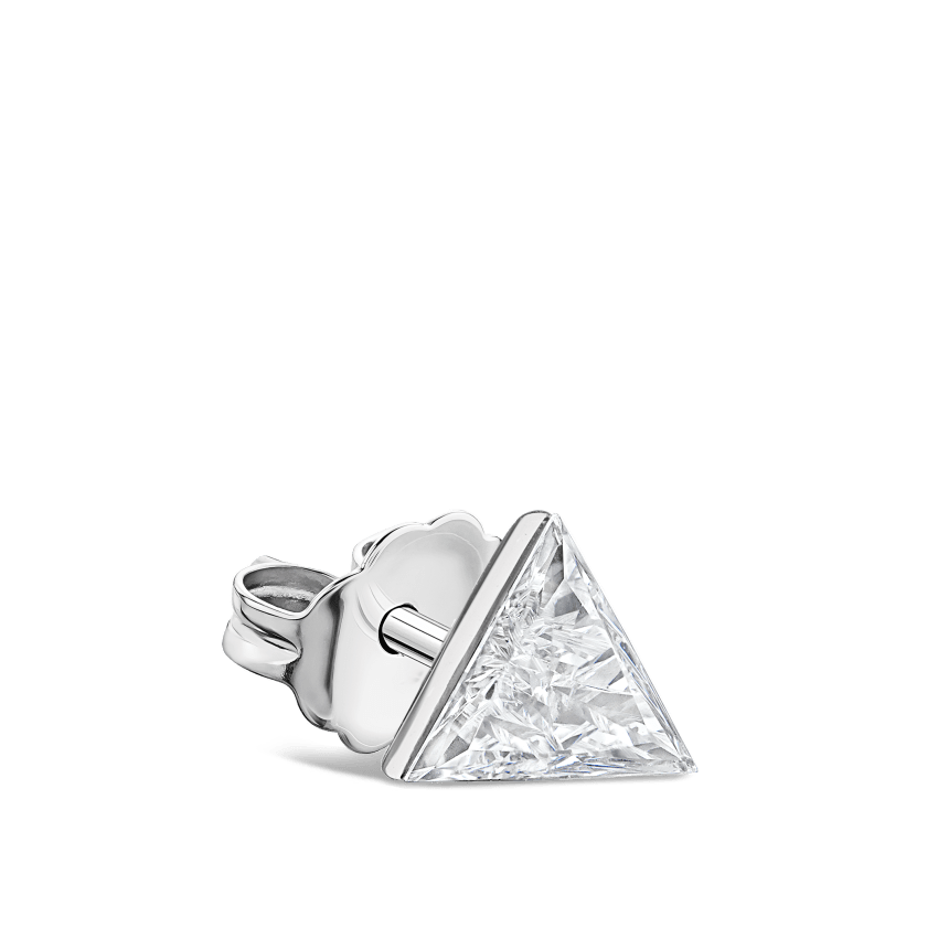 Invisible Set Triangle Diamond Stud Earring