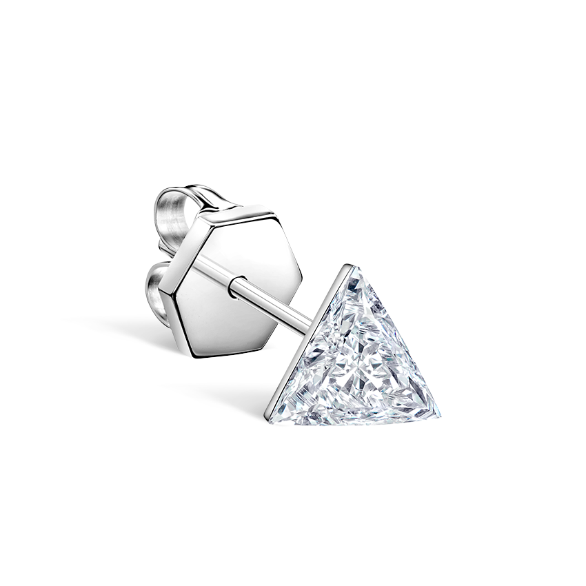Invisible Set Triangle Diamond Stud Earring