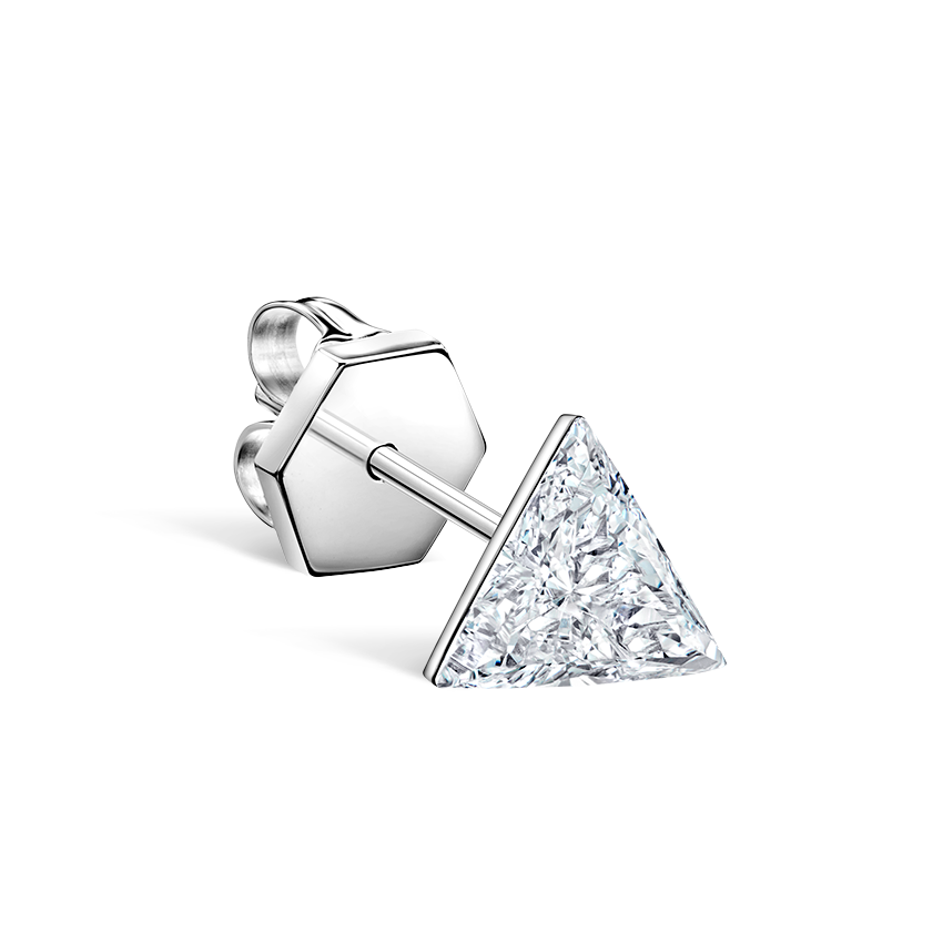 Invisible Set Triangle Diamond Stud Earring