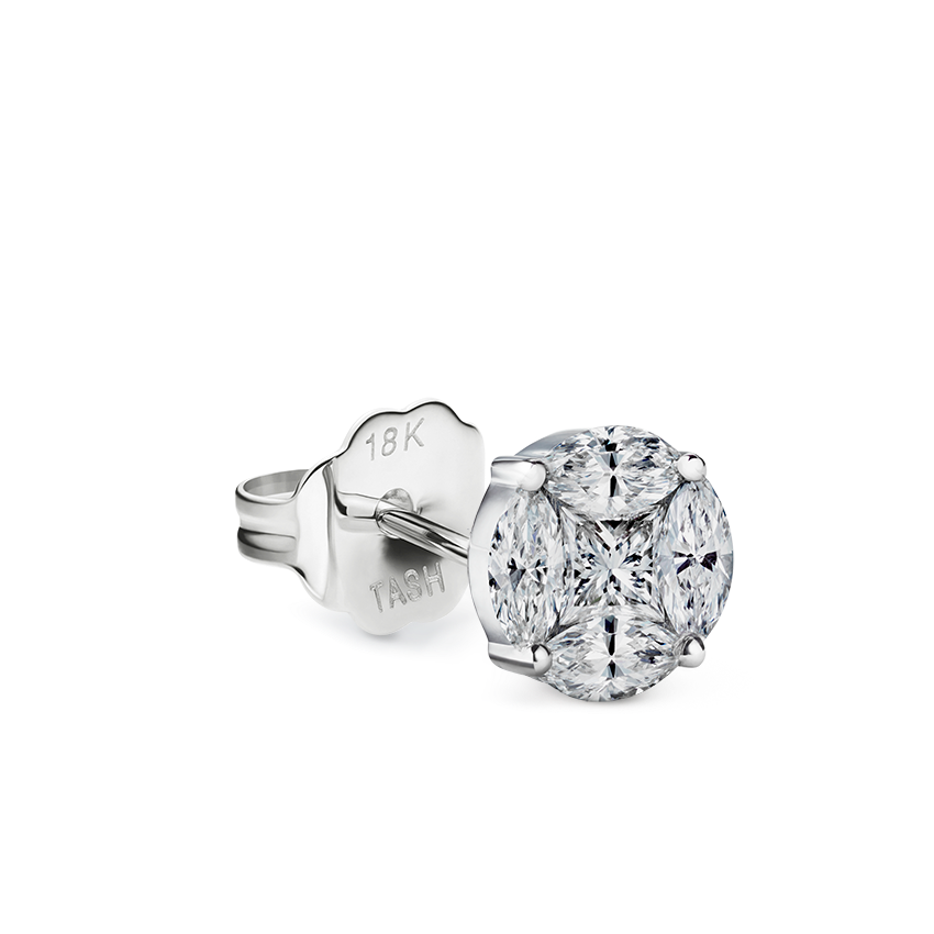 Diamond Cluster Stud Earring