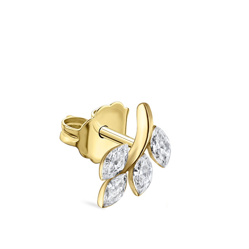 Diamond Vine Stud Earring