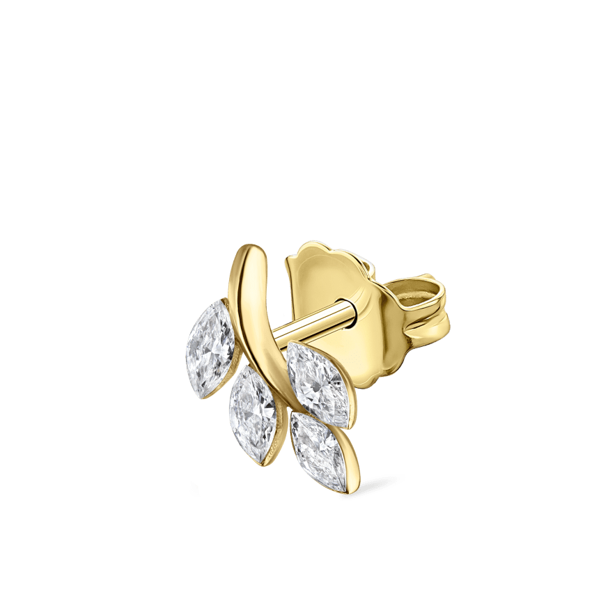Diamond Vine Stud Earring
