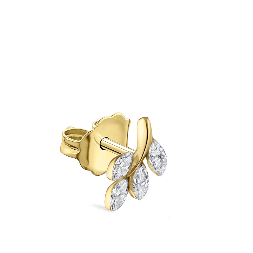 Diamond Vine Stud Earring