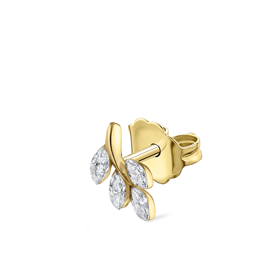 Diamond Vine Stud Earring