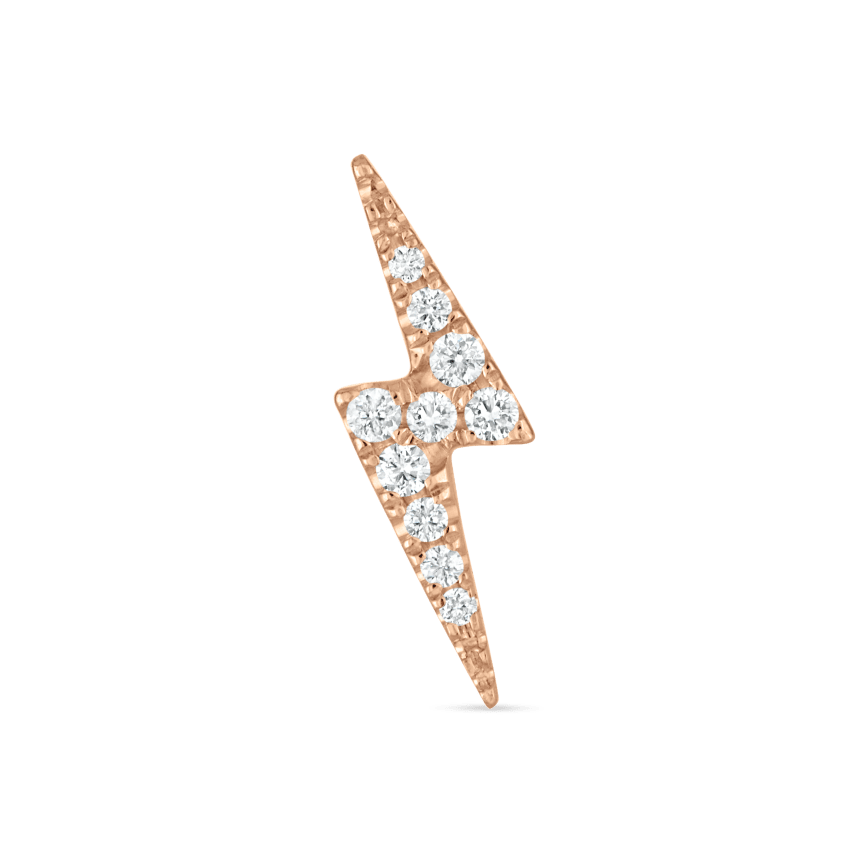 Diamond Lightning Bolt Stud Earring