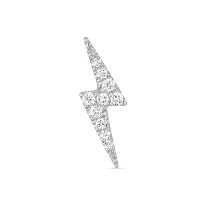 Diamond Lightning Bolt Stud Earring