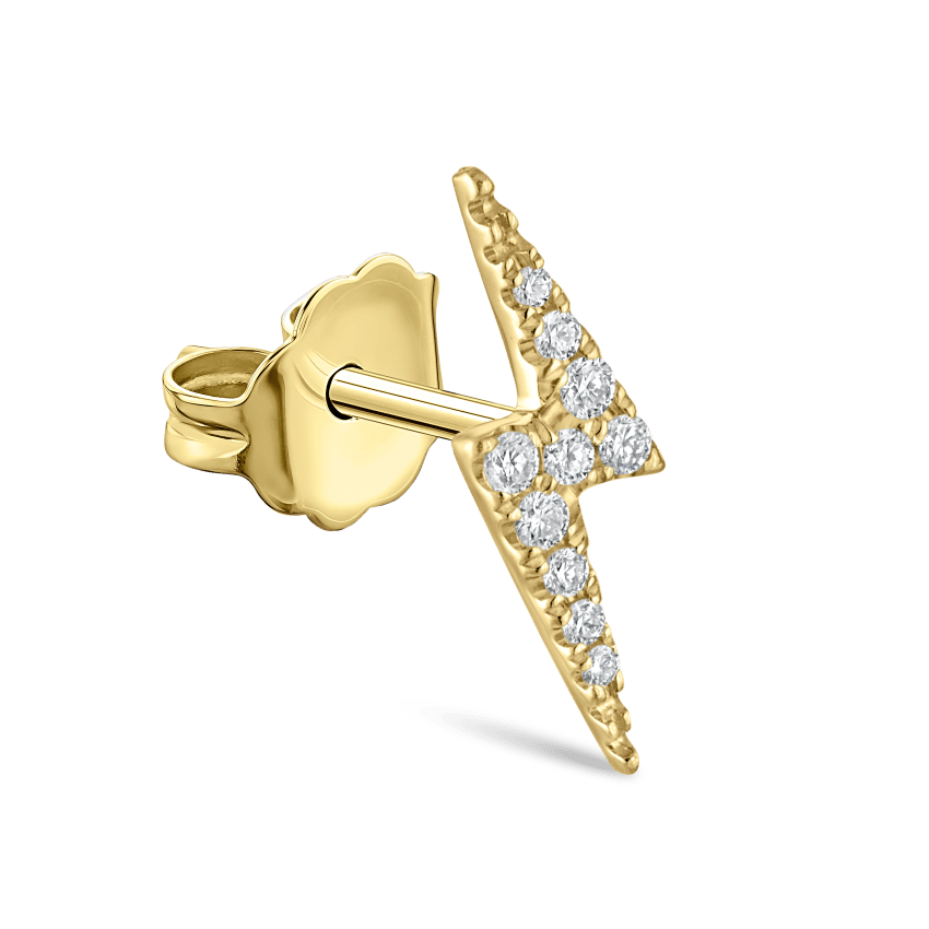 Diamond Lightning Bolt Stud Earring