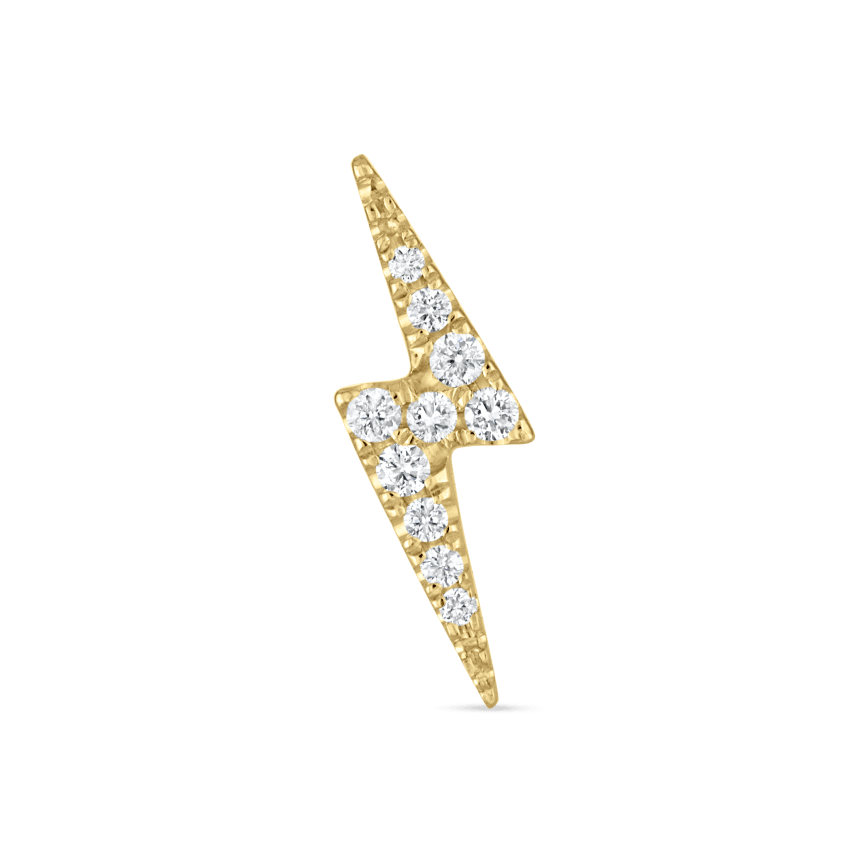 Diamond Lightning Bolt Stud Earring