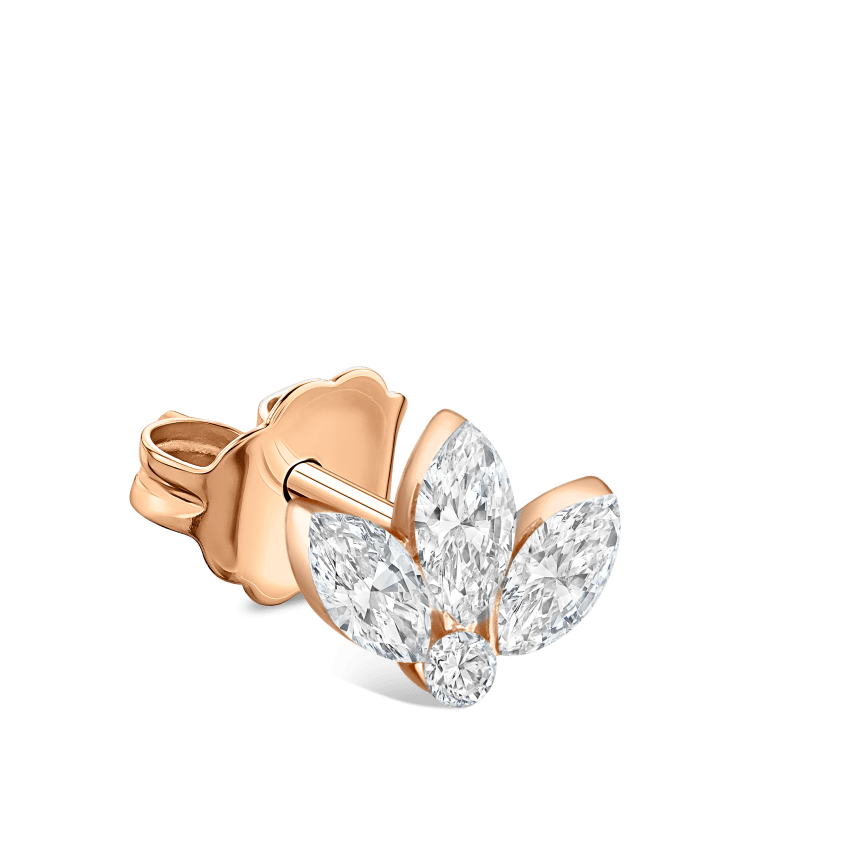 Invisible Set Diamond Lotus Stud Earring
