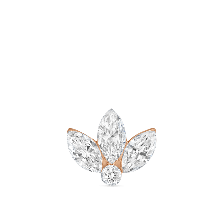 Invisible Set Diamond Lotus Stud Earring