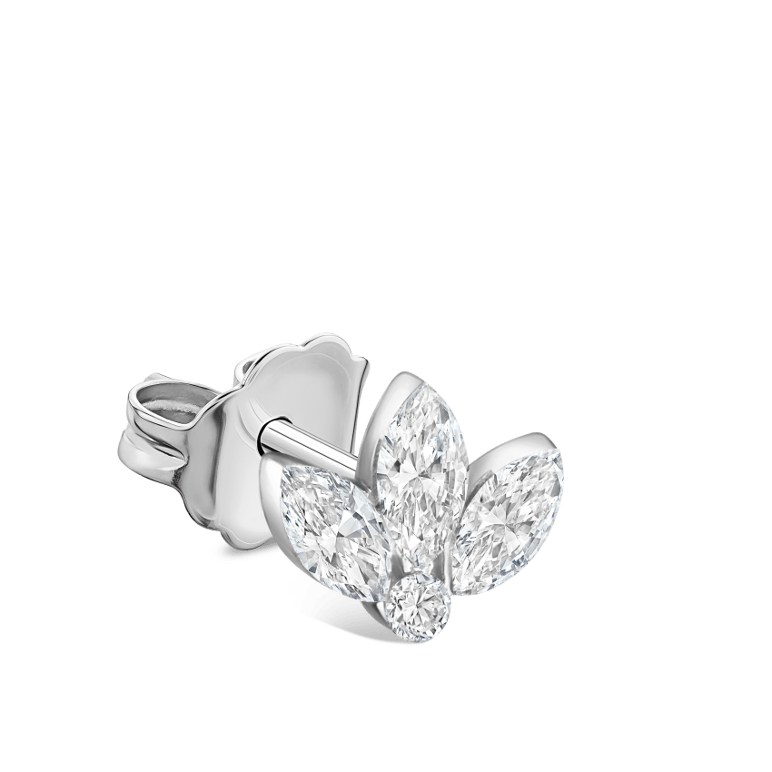Invisible Set Diamond Lotus Stud Earring
