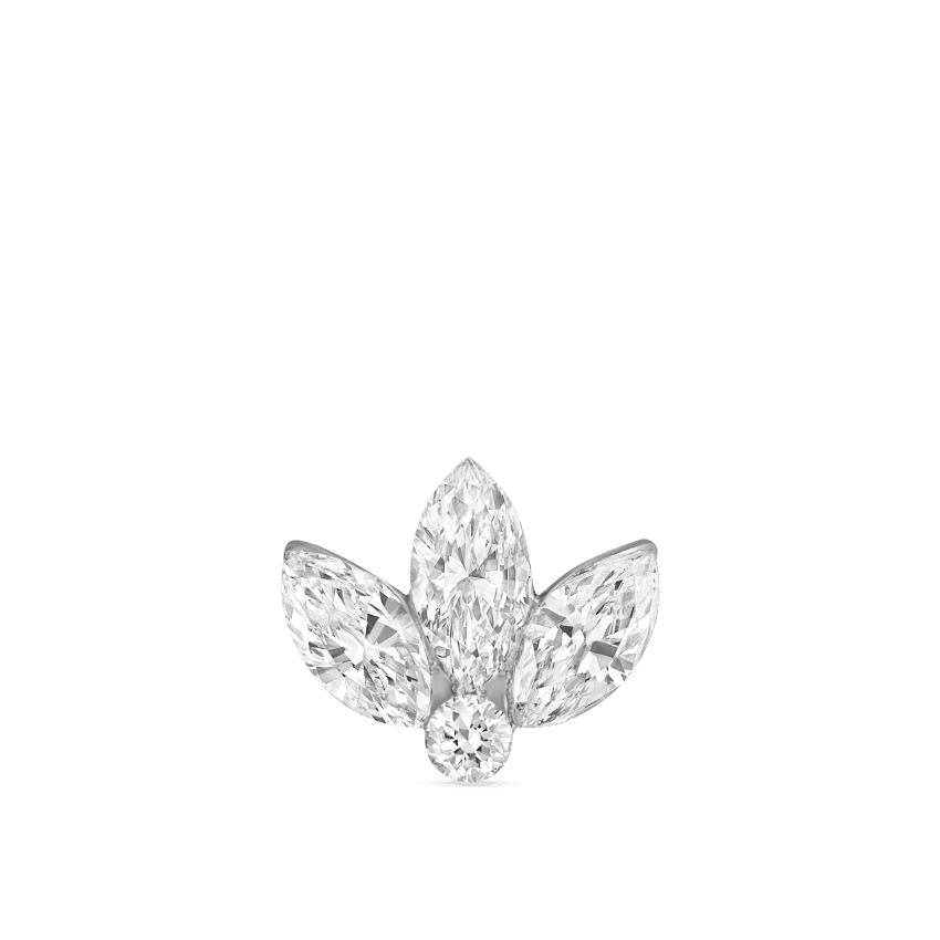 Invisible Set Diamond Lotus Stud Earring