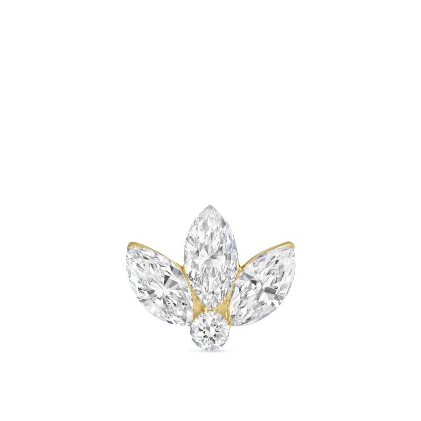 Invisible Set Diamond Lotus Stud Earring