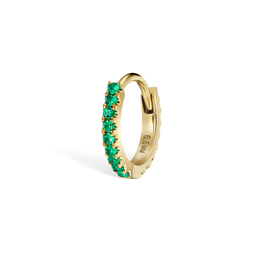 Emerald Eternity Hoop Earring