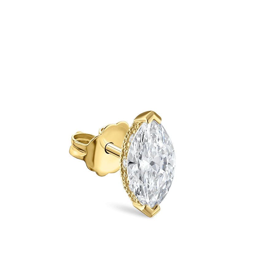 Marquise Diamond Stud Earring