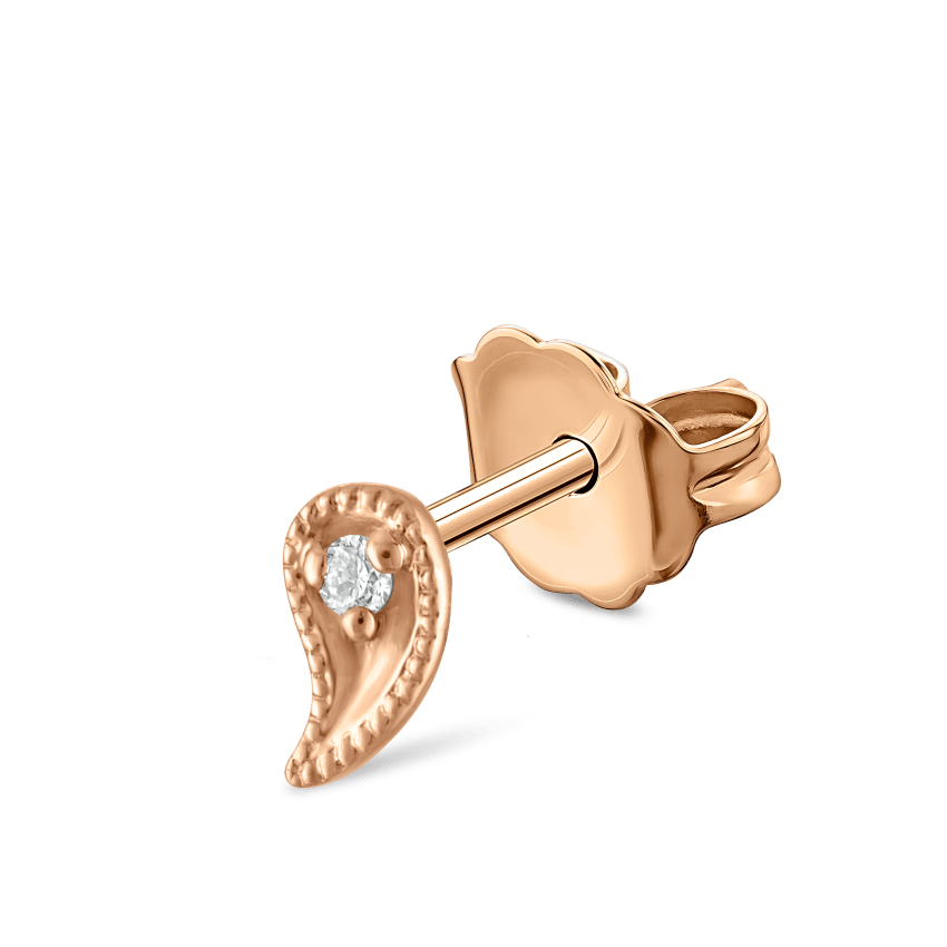 Diamond Paisley Stud Earring