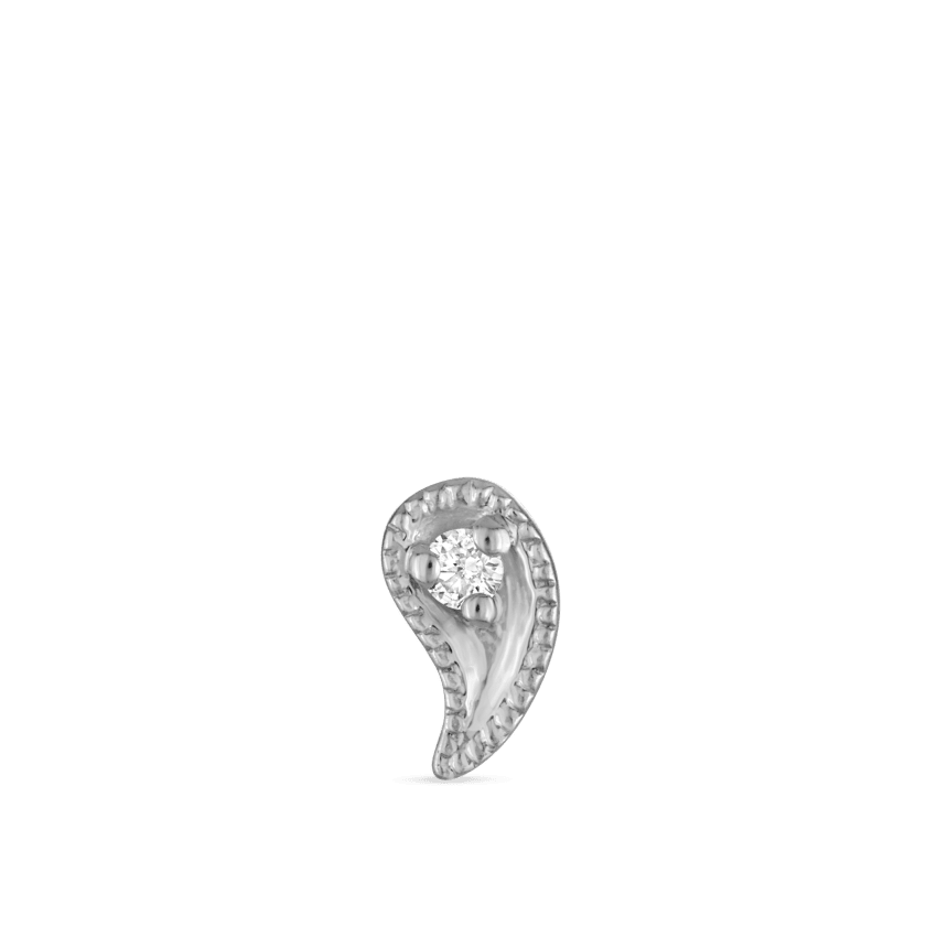 Diamond Paisley Stud Earring