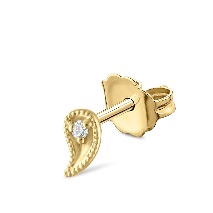 Diamond Paisley Stud Earring