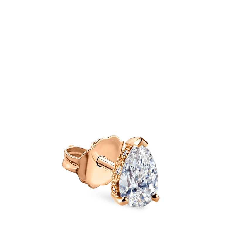 Diamond Pear Stud Earring