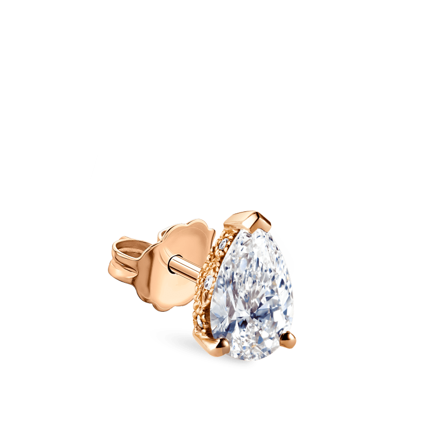 Diamond Pear Stud Earring