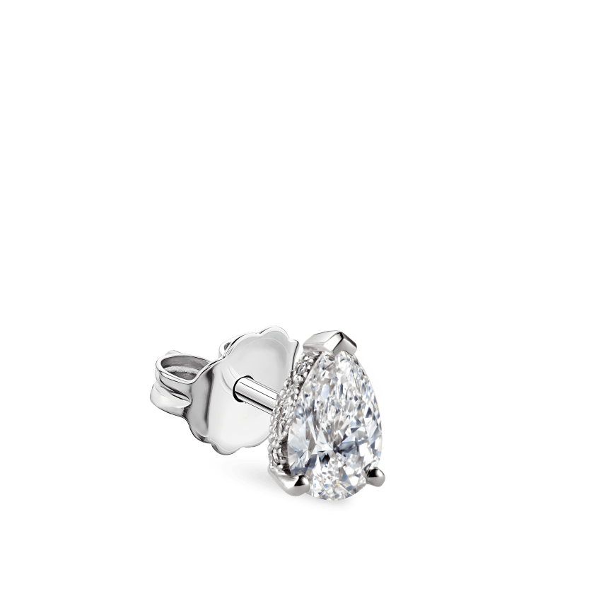 Diamond Pear Stud Earring