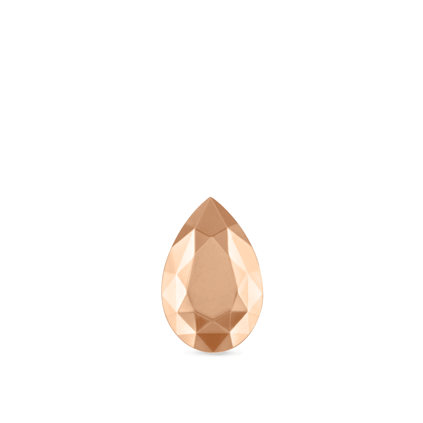 Faceted Gold Pear Stud Earring