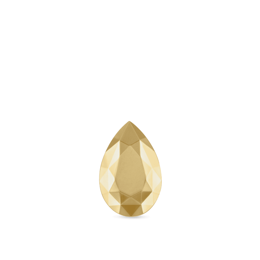 Faceted Gold Pear Stud Earring