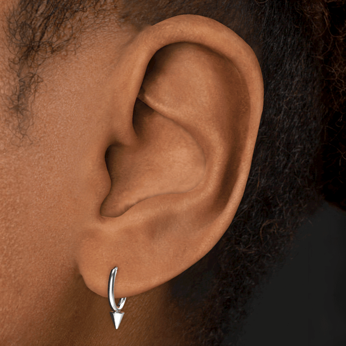 Single Short Spike Hoop Earring (Non-Rotating)