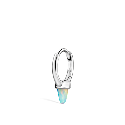 Opal Single Short Spike Hoop Earring (Non-Rotating)