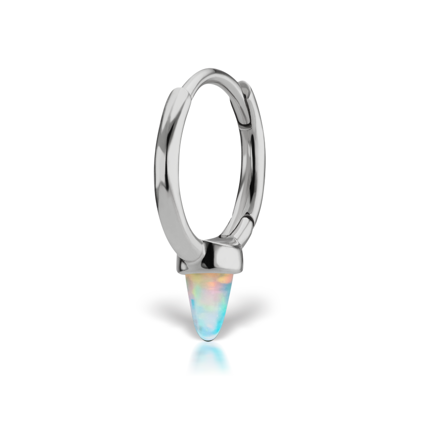 Opal Single Short Spike Hoop Earring (Non-Rotating)