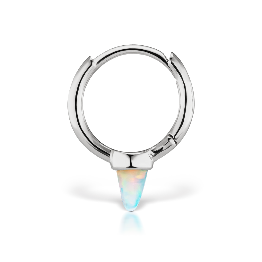 Opal Single Short Spike Hoop Earring (Non-Rotating)