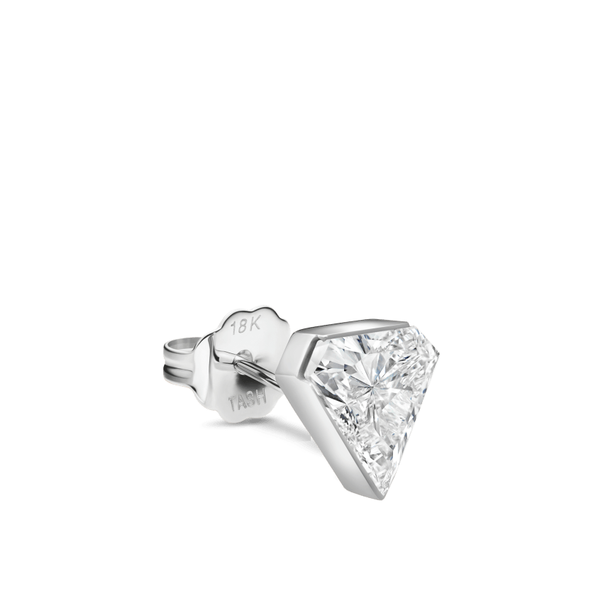 Invisible Set Diamond Silhouette Stud Earring